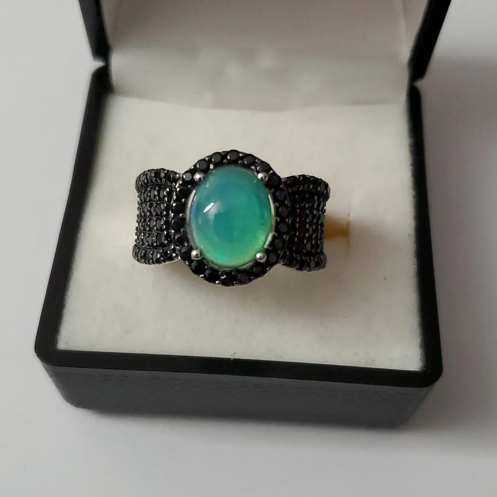Sterling Silver 925 Opal Spinel Ring